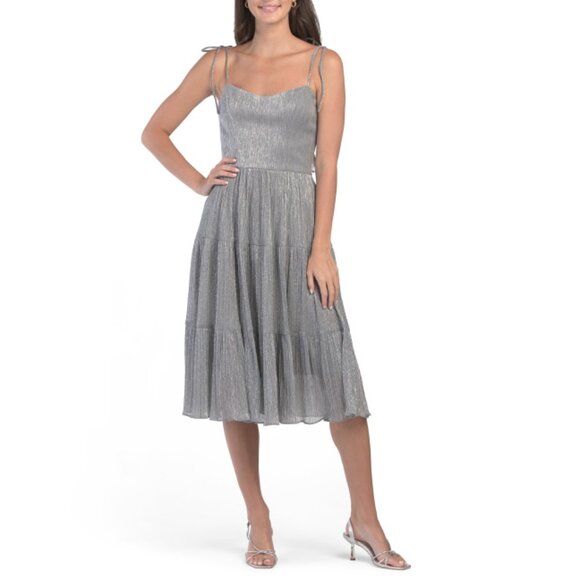 DRESS THE POPULATION Dove Multi Dream Sleeveless Midi Dress - Picture 1 of 2